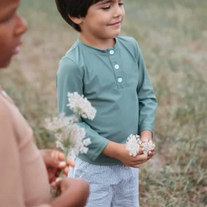 T-shirt anti-UV Leo kaki 3 boutons - LES PETITS DORÉS