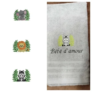 Drap de bain brodé en éponge Okeo Tex 70x140 Personnalisé