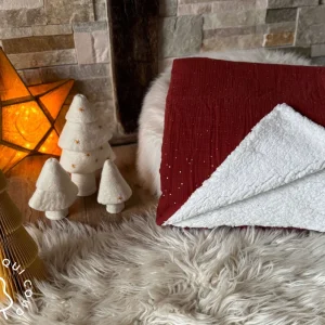 Couverture Double Gaze à Pois Dorés / Tomette