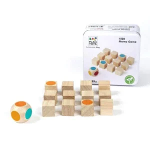 Mini jeu Mémo en bois – PlanToys (3–99 ans)