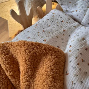 Couverture Double Gaze à Motifs / Nelsi Fauve