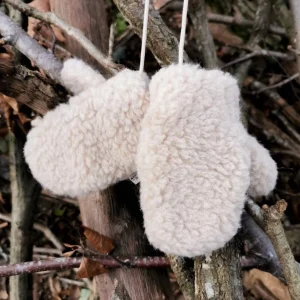 Moufles Gully beige avec cordon - ALWERO