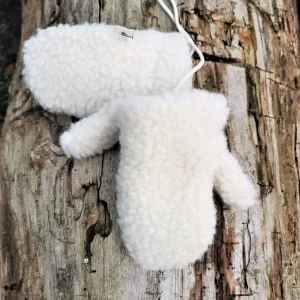 Moufles Gully crème avec cordon - ALWERO