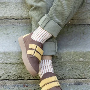 Tennis Maël Marron / Jaune  - PATT'TOUCH - Fabriqué en France