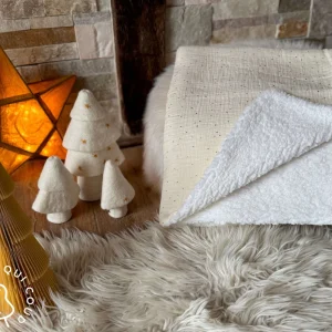 Couverture Double Gaze à Pois Dorés / Ecru