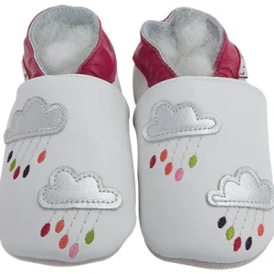 CHAUSSONS CUIR SOUPLE PLUIE DE COULEURS