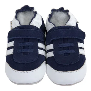 CHAUSSONS CUIR SOUPLE BASKETS MARINE
