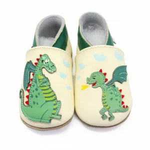 PAIRE DE CHAUSSONS CUIR SOUPLE DRAGON ET FILS