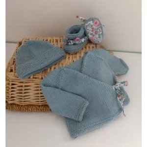 Ensemble Naissance Brassière, Bonnet et Chaussons Bébé