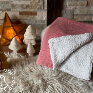 Couverture Double Gaze Unie / Rose Thé