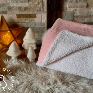 Couverture Double Gaze Unie / Rose Blush