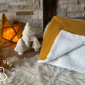 Couverture Double Gaze Unie / Moutarde