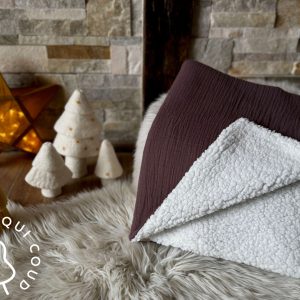 Couverture Double Gaze Unie / Raisin