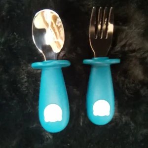 Ensemble de couverts fourchette/cuillère (bleu nuit/gris perle)