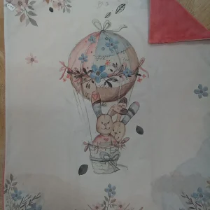 Couverture Cosy panneau lapin montgolfière