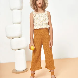 Pantalon Rita en crochet caramel - MIPOUNET