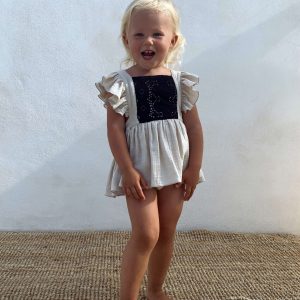 Barboteuse Liana à volants - POPELIN