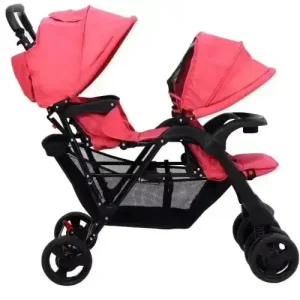 Poussette double compacte Rouge Acier