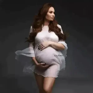 Robe grossesse cérémonie en dentelle