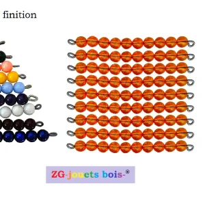 144 Perles seules pour Table Seguin I et II Montessor 10 doré ou orange