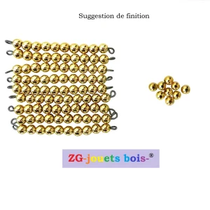 99 Perles seules pour Table Seguin II Montessori dorées ou oranges