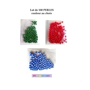 LOT 100 perles Montessori, couleur au choix