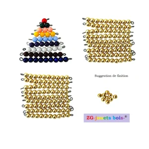 234 Perles seules pour Table Seguin I et II Montessori 10 doré ou orange
