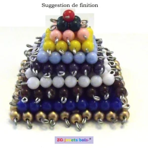 385 Perles seules pour fabriquer la pyramide Montessori10 orange ou doré
