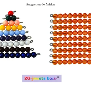 135 Perles seules pour Table Seguin I Montessori, 10 doré ou orange,