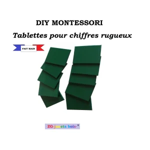 Tablettes pour fabrication des chiffres rugueux Montessori